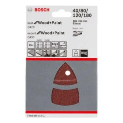 Lot D'abrasifs 102x62 Mm C470 Et C430 (25 Pcs) - BOSCH 2608607417 -Meilleur Outillage Magasin abrasifs 102x62 mm c470 et c430 bosch 2608607417 1