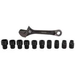 Clé à Molette Multifonction + 10 Douilles Multi-empreintes - MAKITA B-65458