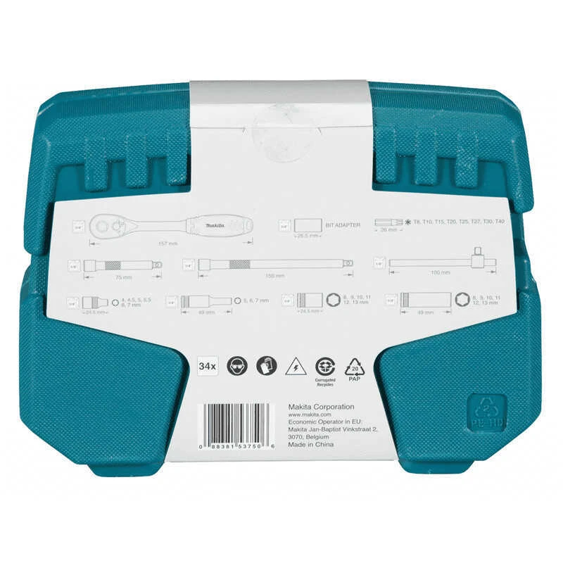 Coffret Clé à Cliquet 1/4'' De 34 Pièces - MAKITA B-65567 4 Coffret Clé à Cliquet 1/4'' De 34 Pièces - MAKITA B-65567 – Image 4