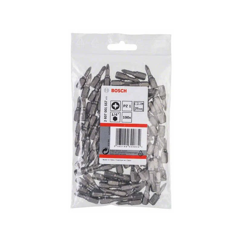 Embout Cruciforme PZ 1 Extra-dur 25 Mm (lot De 100) - Bosch 2607001557 2 Embout Cruciforme PZ 1 Extra-dur 25 Mm (lot De 100) - Bosch 2607001557 – Image 2