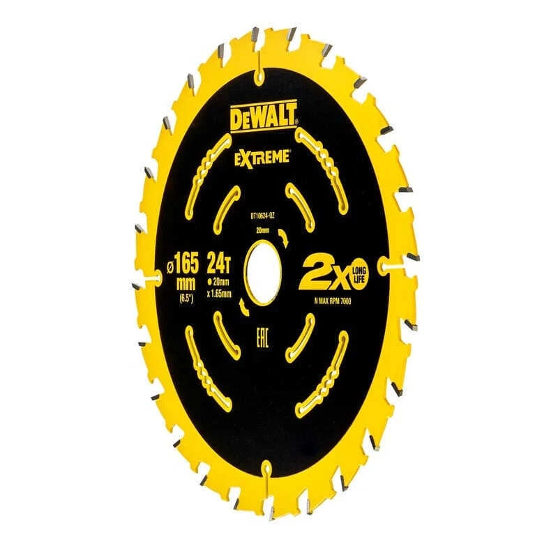 Lame De Scie Circulaire Portative Ø165 24 Dents - DEWALT DT10624-QZ 2 Lame De Scie Circulaire Portative Ø165 24 Dents - DEWALT DT10624-QZ – Image 2