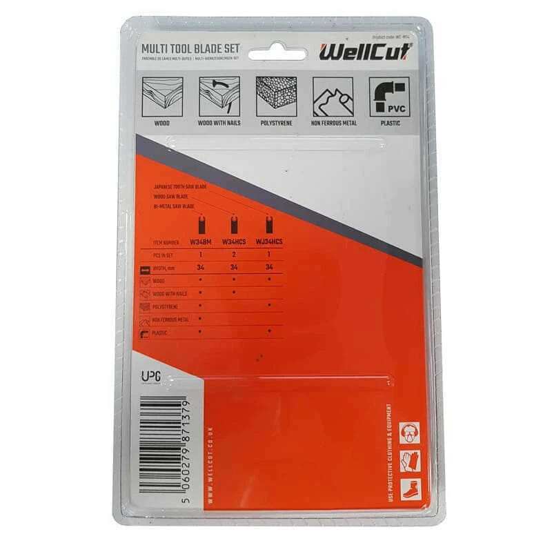 Set De Lames Pour Outil Multifonctions (4 Pcs) - WELLCUT WC-MT4 3 Set De Lames Pour Outil Multifonctions (4 Pcs) - WELLCUT WC-MT4 – Image 3