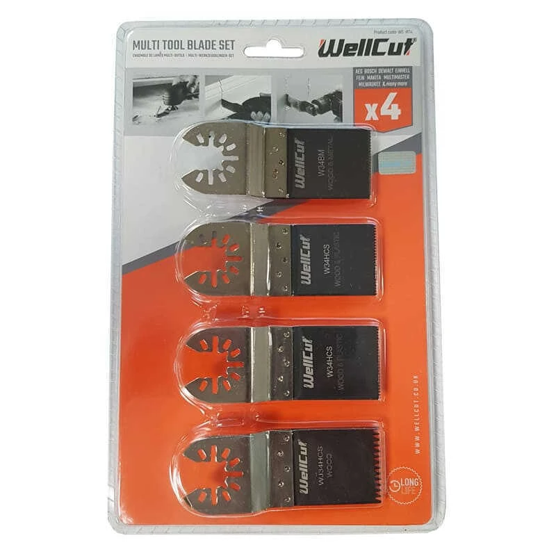 Set De Lames Pour Outil Multifonctions (4 Pcs) - WELLCUT WC-MT4 1 Set De Lames Pour Outil Multifonctions (4 Pcs) - WELLCUT WC-MT4