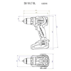 Perceuse à Percussion 18V (machine Seule) SB 18 LT BL - METABO 602316890 -Meilleur Outillage Magasin perceuse viseuse metabo 18 v nue 602316890 2