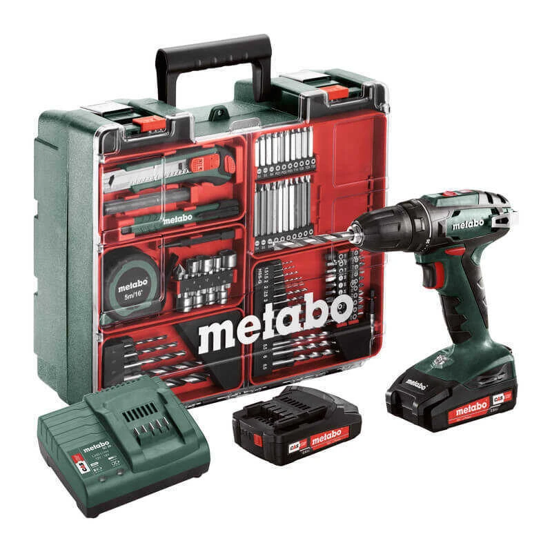 Perceuse Visseuse 18V (2x2,0 Ah) Avec Accessoires En Coffret - METABO BS18LI SET (602207880) 1 Perceuse Visseuse 18V (2x2,0 Ah) Avec Accessoires En Coffret - METABO BS18LI SET (602207880)